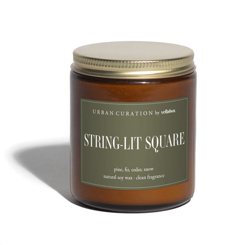 String-Lit Square Soy Candle